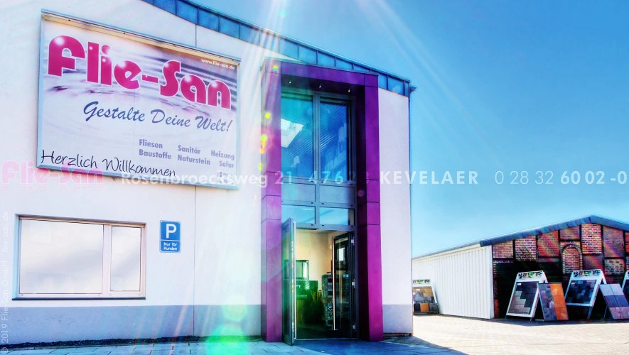 Flie-San · Fliesen Sanitär · Heizung Baustoffe Naturstein Solar • Tiles Sanitation · Heating . Construction Material . Natural Stone . Solar Energy