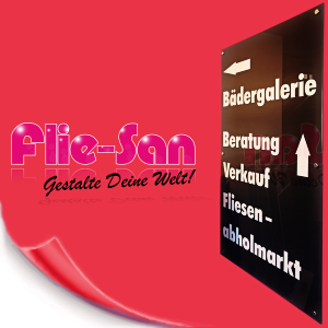 Flie-San · Fliesen Sanitär · folgen • Tiles Sanitation · follow