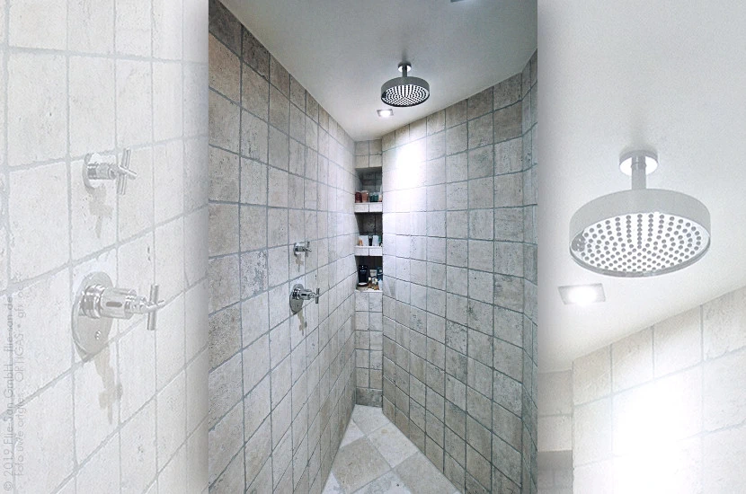 Flie-San · Fliesen Sanitär · Referenz Ortigas • Tiles Sanitation · Reference Ortigas