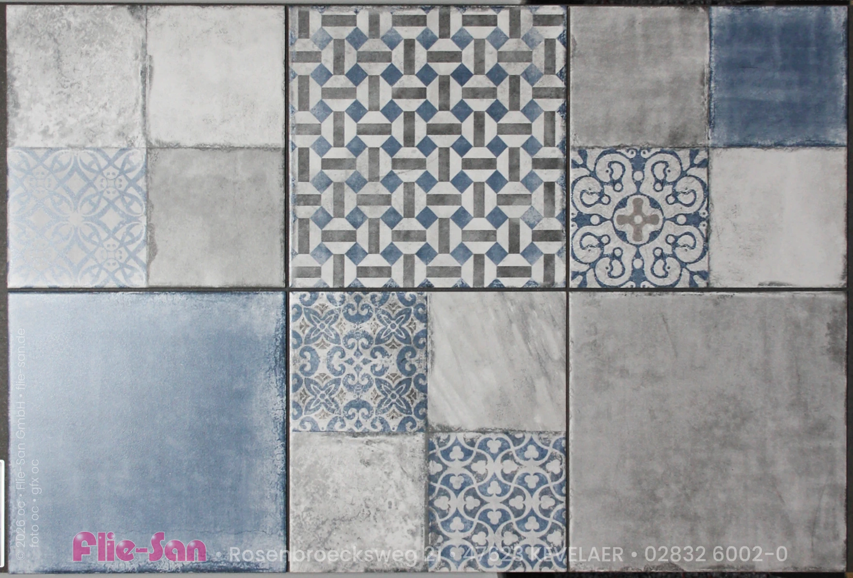 Flie-San · Fliesen Sanitär · Bodenfliese • Tiles Sanitation · Floor Tile 5304