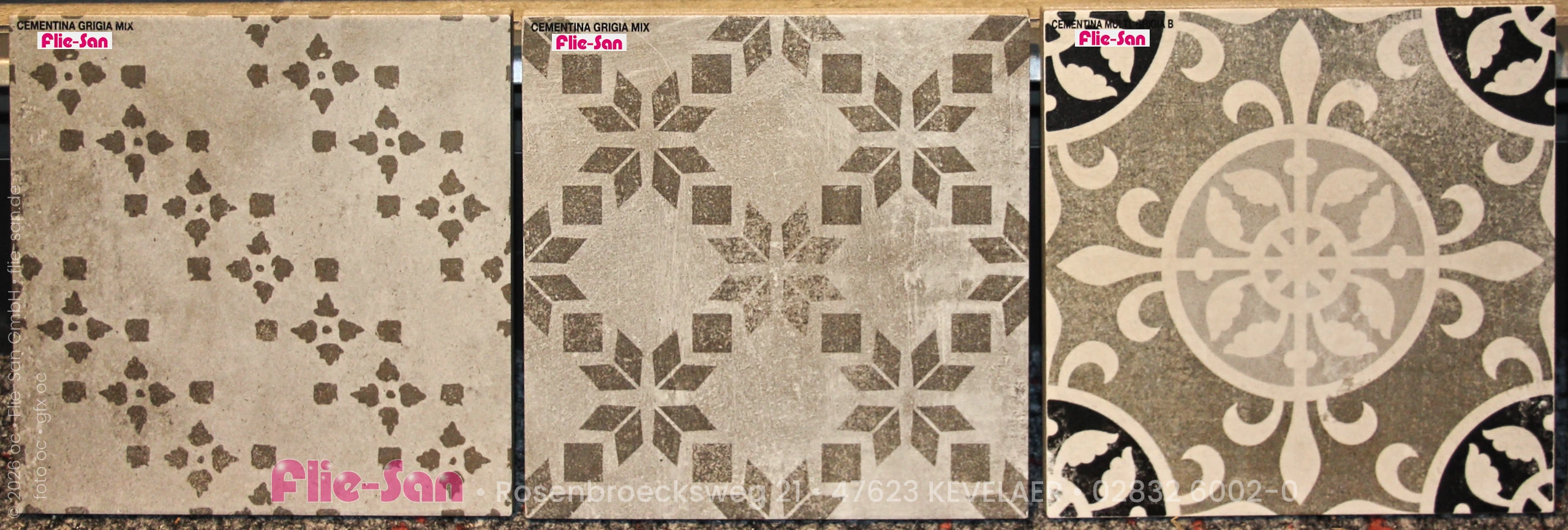 Flie-San · Fliesen Sanitär · Dekorfliese • Tiles Sanitation · Decorative Tile 5368