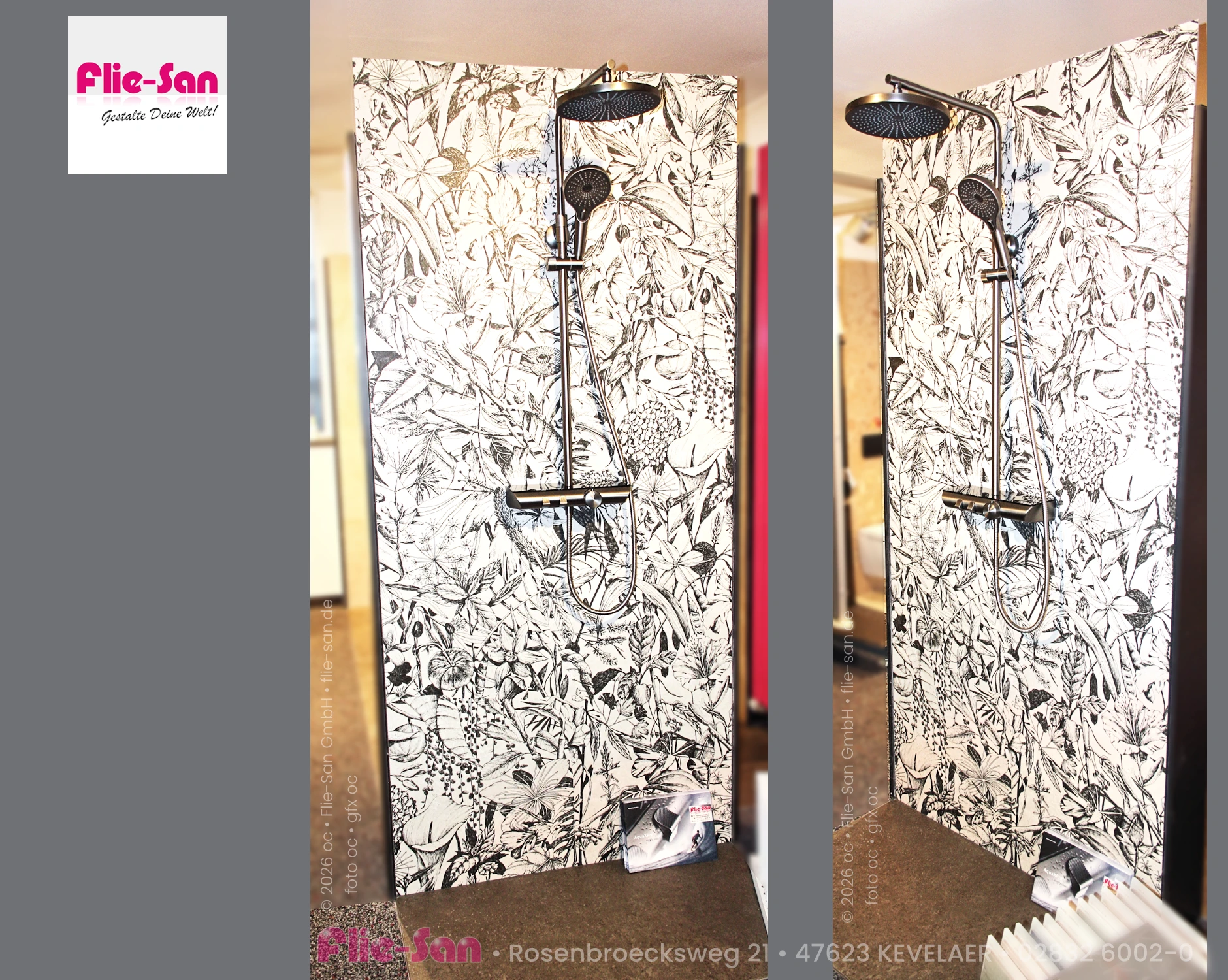 Flie-San · Fliesen Sanitär · Ausstellung • Tiles Sanitation · Showroom 5859-5860