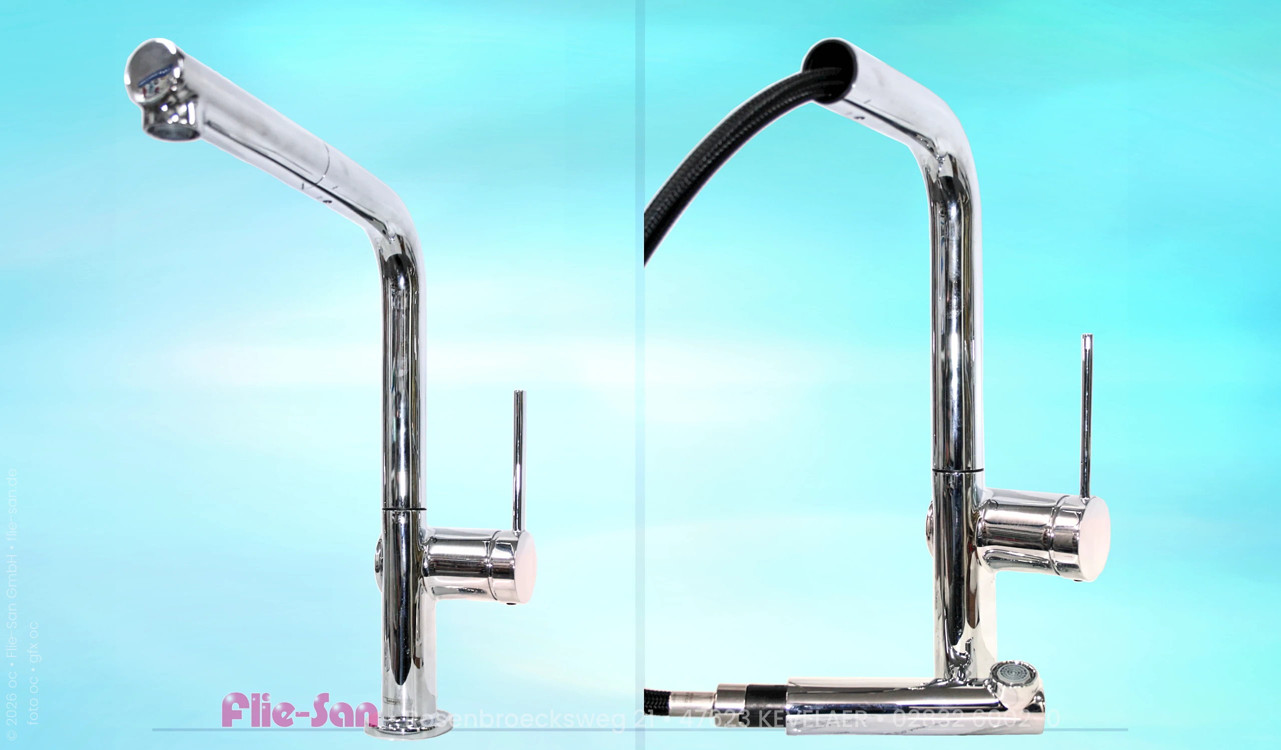 Flie-San · Fliesen Sanitär · Sanitär Armatur • Tiles Sanitation · Sanitary Armature 6141-6143