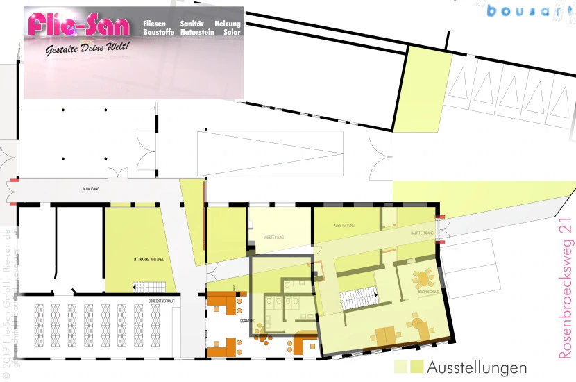 Flie-San · Fliesen Sanitär · geplant umgesetzt • Tiles Sanitation · planned realised