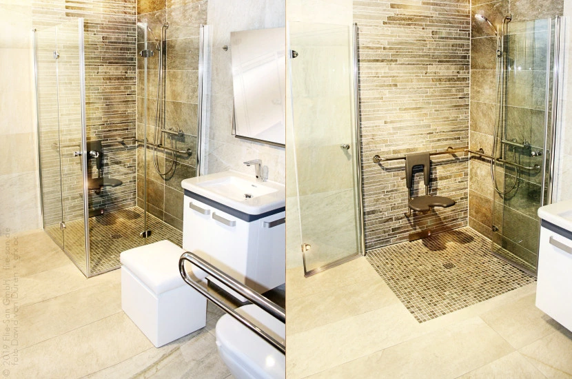 Flie-San · Fliesen Sanitär · barrierefrei praktisch • Tiles Sanitation · barrier-free practical